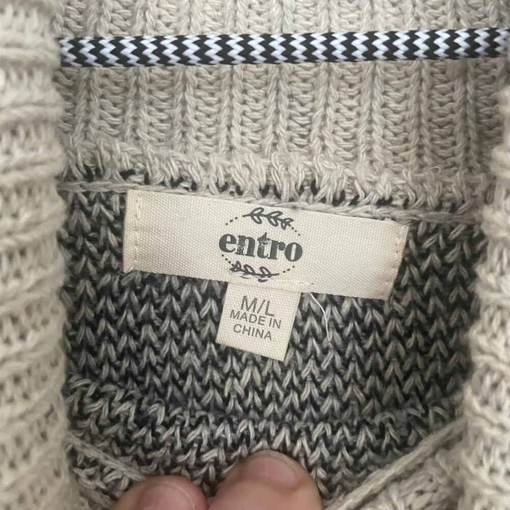 ENTRO "Riding into the Season" Women's Grey/Black Poncho size M/L - Picture 3 of 11